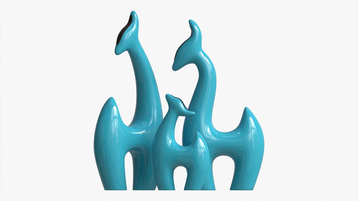Abstract Animal Ceramic Figurine Set 02