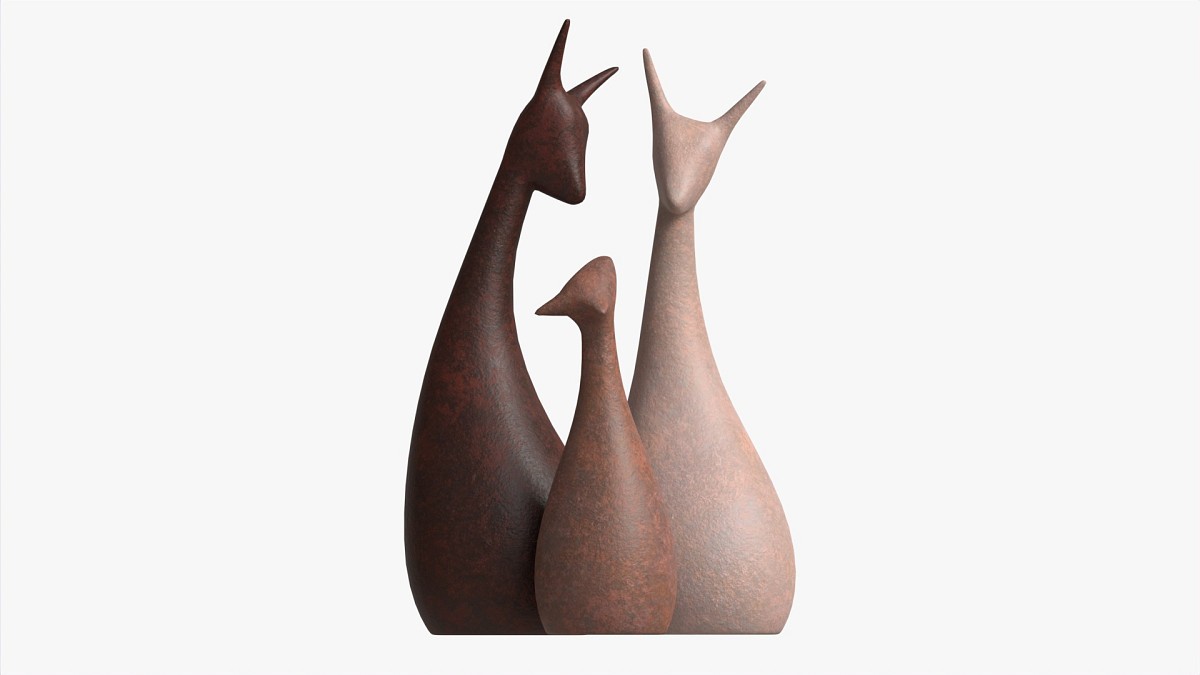 Abstract Animal Ceramic Figurine Set 03