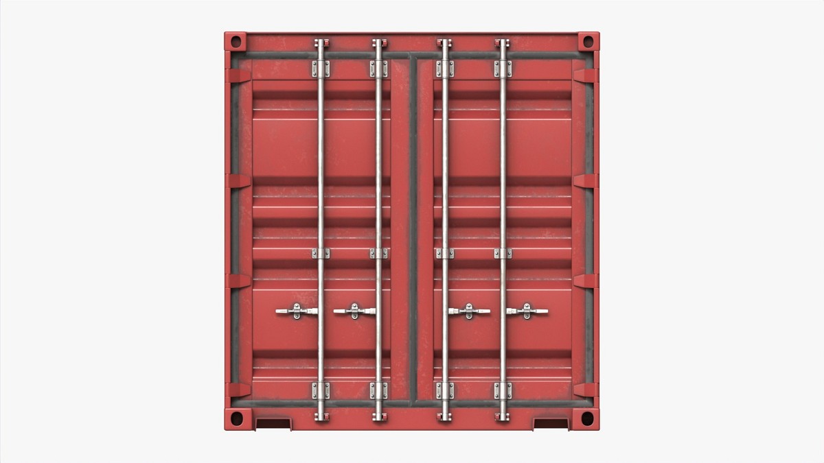 Shipping Container Dry 20-foot Red Dirty