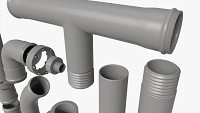 Plastic Pipes with Fittings Set
