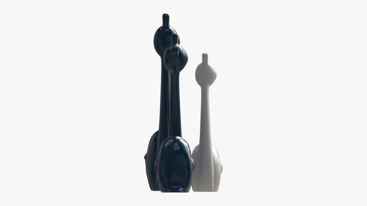 Abstract Animal Snail Ceramic Figurine Set
