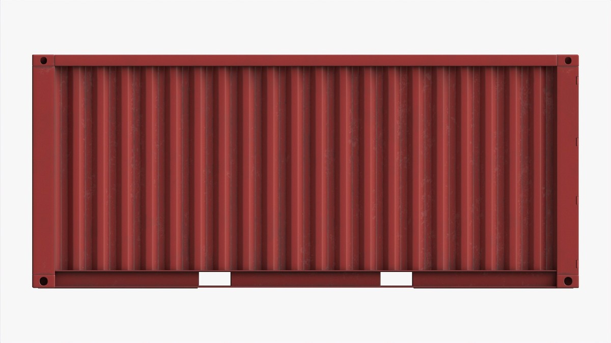 Shipping Container Dry 20-foot Red Dirty