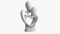 Abstract Ceramic Lovers Figurine Hugging