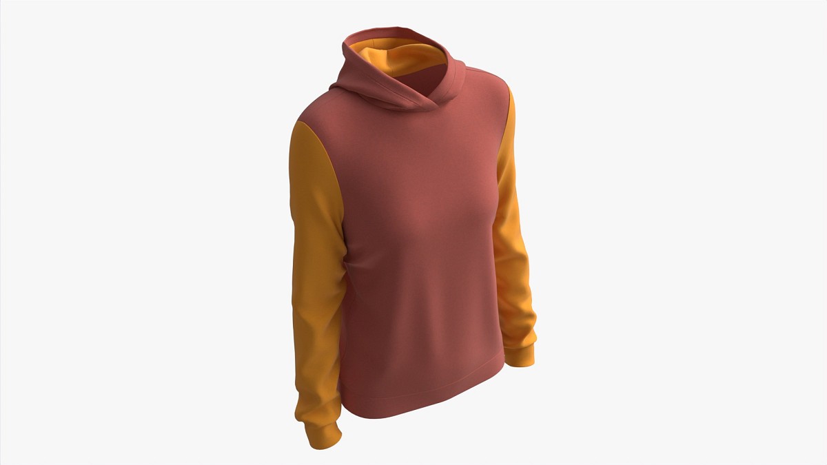 Hoodie for Women Mockup 02 Yellow Red