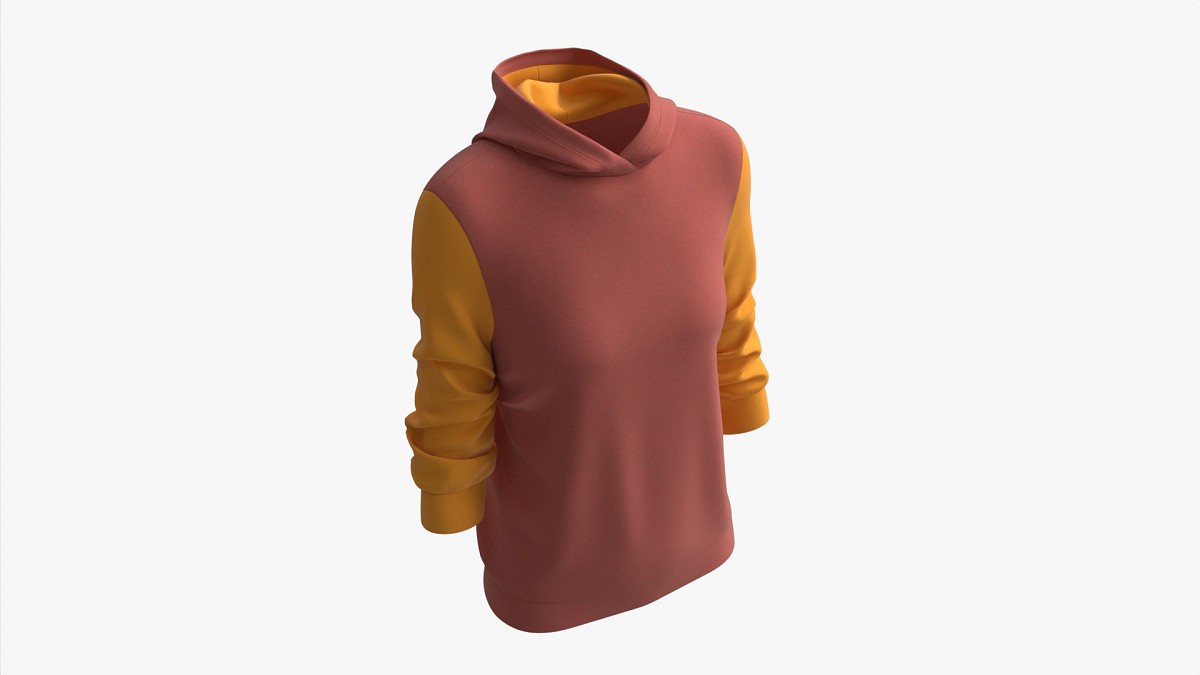 Hoodie for Women Mockup 04 Yellow Red