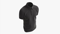 Short Sleeve Polo Shirt for Men Mockup 02 Black