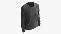 Sweatshirt for Women Mockup 01 Black