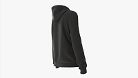 Hoodie with Pockets for Women Mockup 01 Black