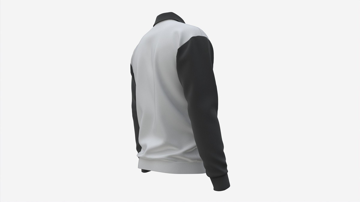 Long Sleeve Polo Shirt for Men Mockup 03 Black White