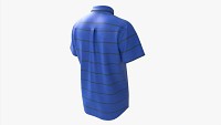Short Sleeve Shirt for Men Mockup Blue Stripes