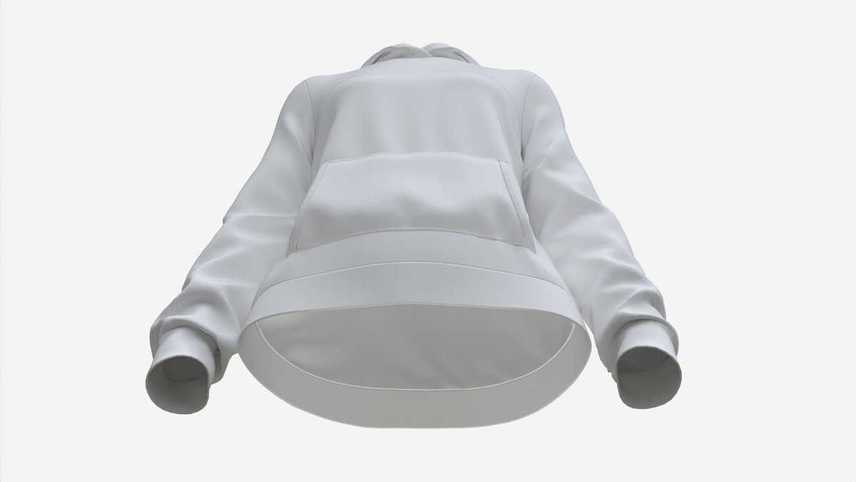 Hoodie with Pockets for Women Mockup 02 White