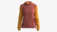 Hoodie for Women Mockup 02 Yellow Red