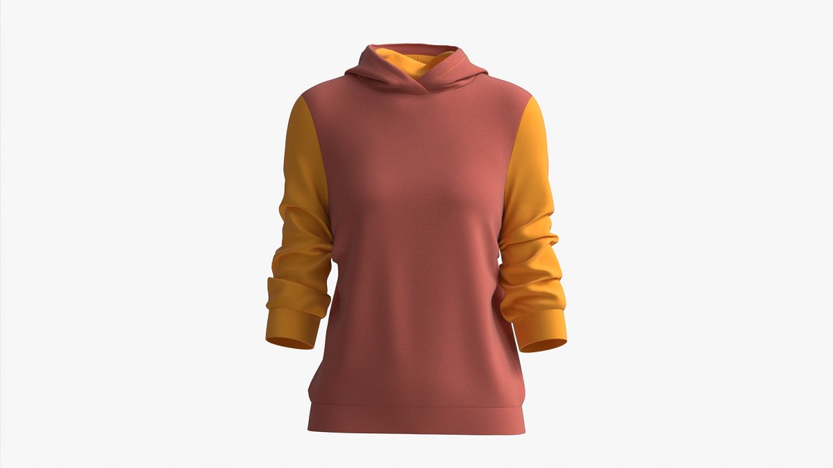 Hoodie for Women Mockup 04 Yellow Red