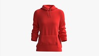 Hoodie with Pockets for Women Mockup 03 Red