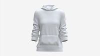Hoodie with Pockets for Women Mockup 04 White