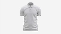 Short Sleeve Polo Shirt for Men Mockup 02 White