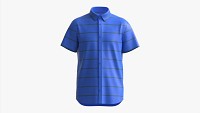 Short Sleeve Shirt for Men Mockup Blue Stripes