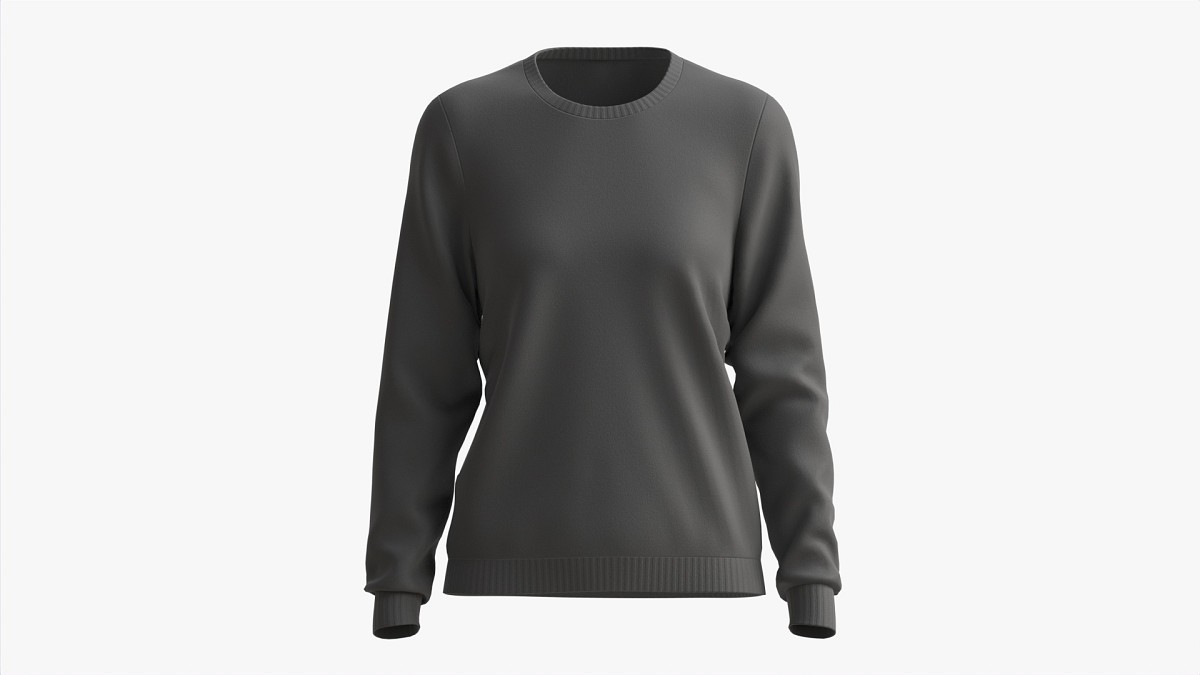 Sweatshirt for Women Mockup 01 Black