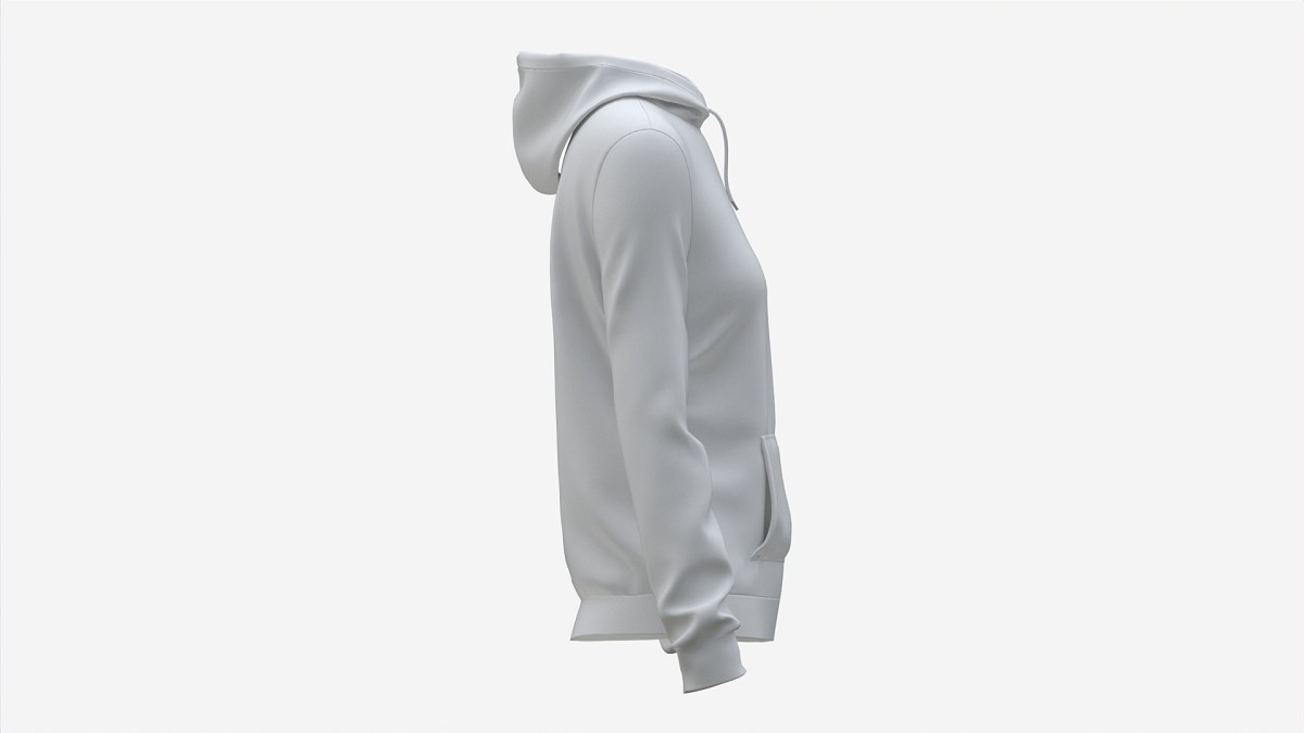 Hoodie with Pockets for Women Mockup 01 White