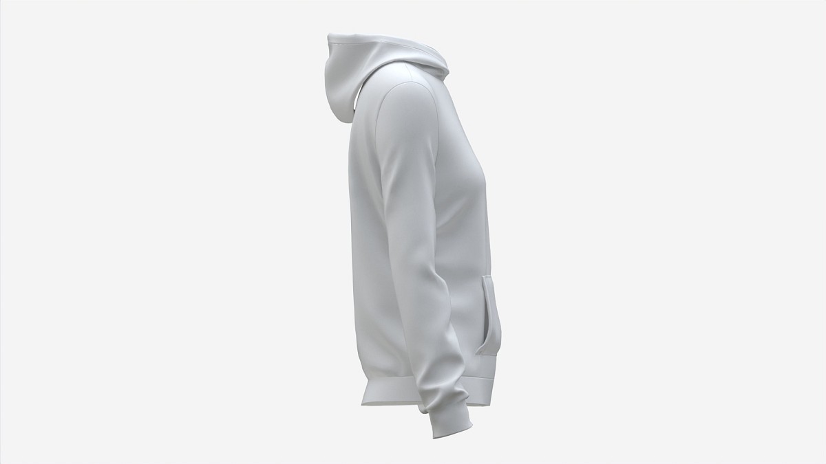 Hoodie with Pockets for Women Mockup 02 White