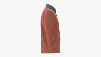 Long Sleeve Polo Shirt for Men Mockup 01 Pink