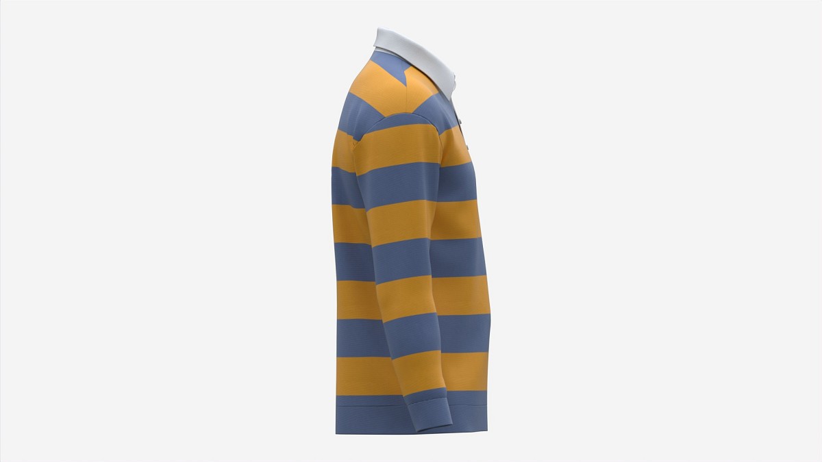 Long Sleeve Polo Shirt for Men Mockup 02 Colorful