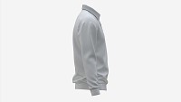 Long Sleeve Polo Shirt for Men Mockup 03 White