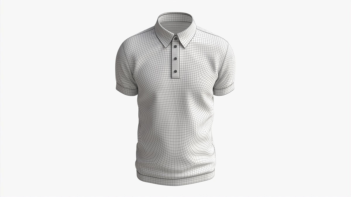 Short Sleeve Polo Shirt for Men Mockup 02 White