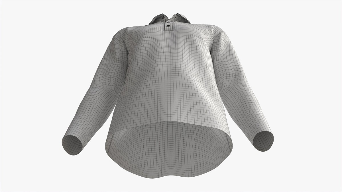 Long Sleeve Polo Shirt for Men Mockup 01 White