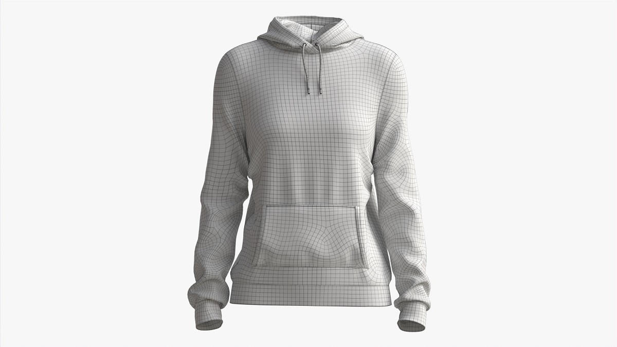 Hoodie with Pockets for Women Mockup 01 White