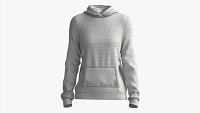 Hoodie with Pockets for Women Mockup 02 Black and White