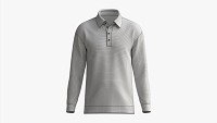Long Sleeve Polo Shirt for Men Mockup 02 Black
