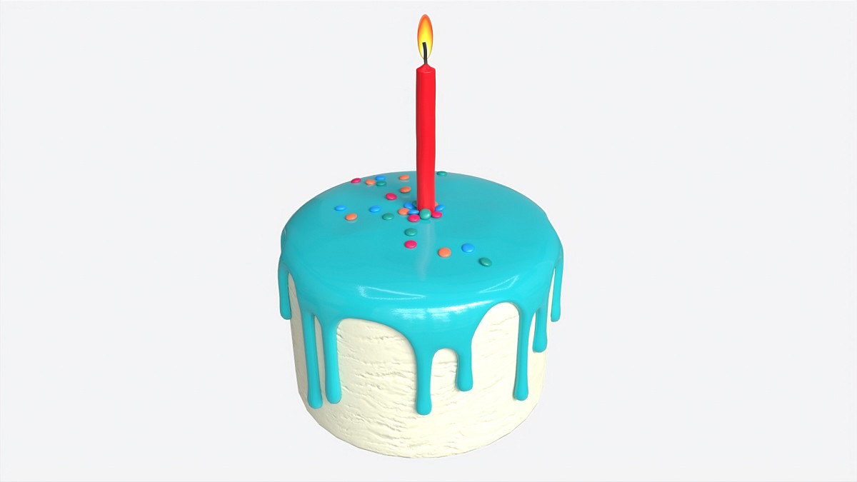 Birthday Cake With One Candle