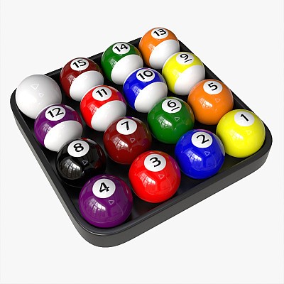 Pool Ball Set with Tray