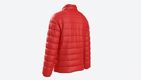 Quilted Jacket for Men Mockup Red