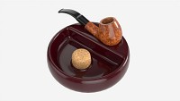 Smoking Pipe Ashtray with Holder 01