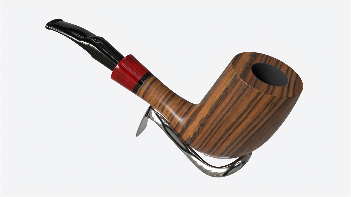 Smoking Pipe Half-bent Briar Wood 01