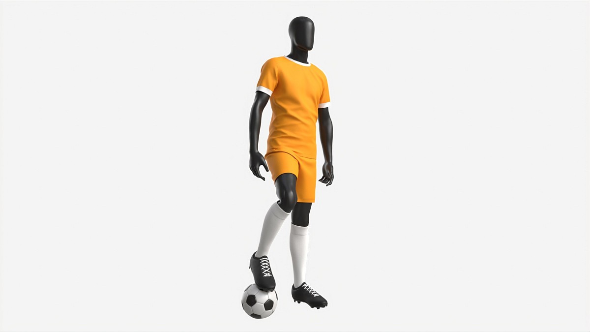 Male Mannequin in Soccer Uniform with Ball 02