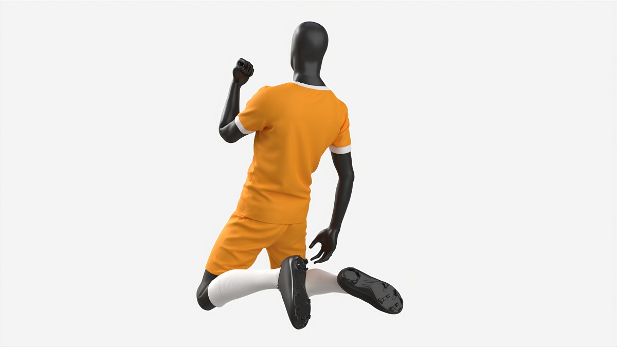 Male Mannequin in Soccer Uniform in Action 03