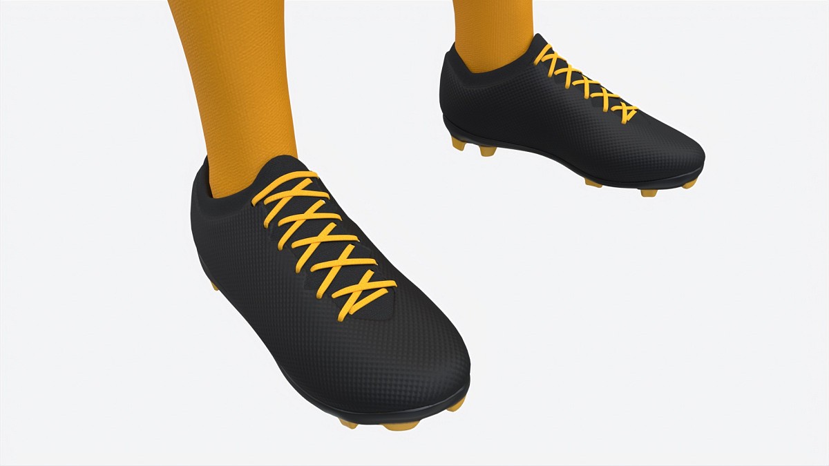 Soccer Uniform with Boots Yellow Stripes