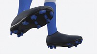 Soccer Uniform with Boots Blue Stripes