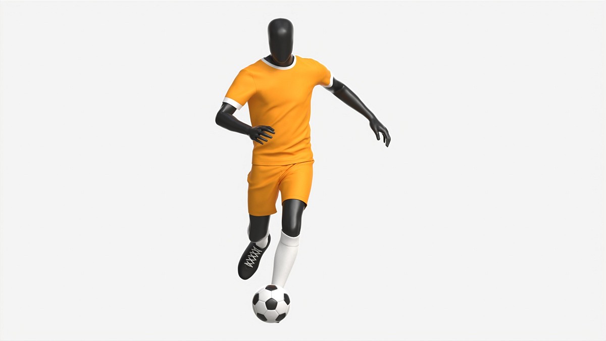 Male Mannequin in Soccer Uniform in Action 01