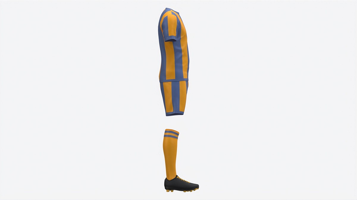 Soccer Uniform with Boots Yellow Stripes