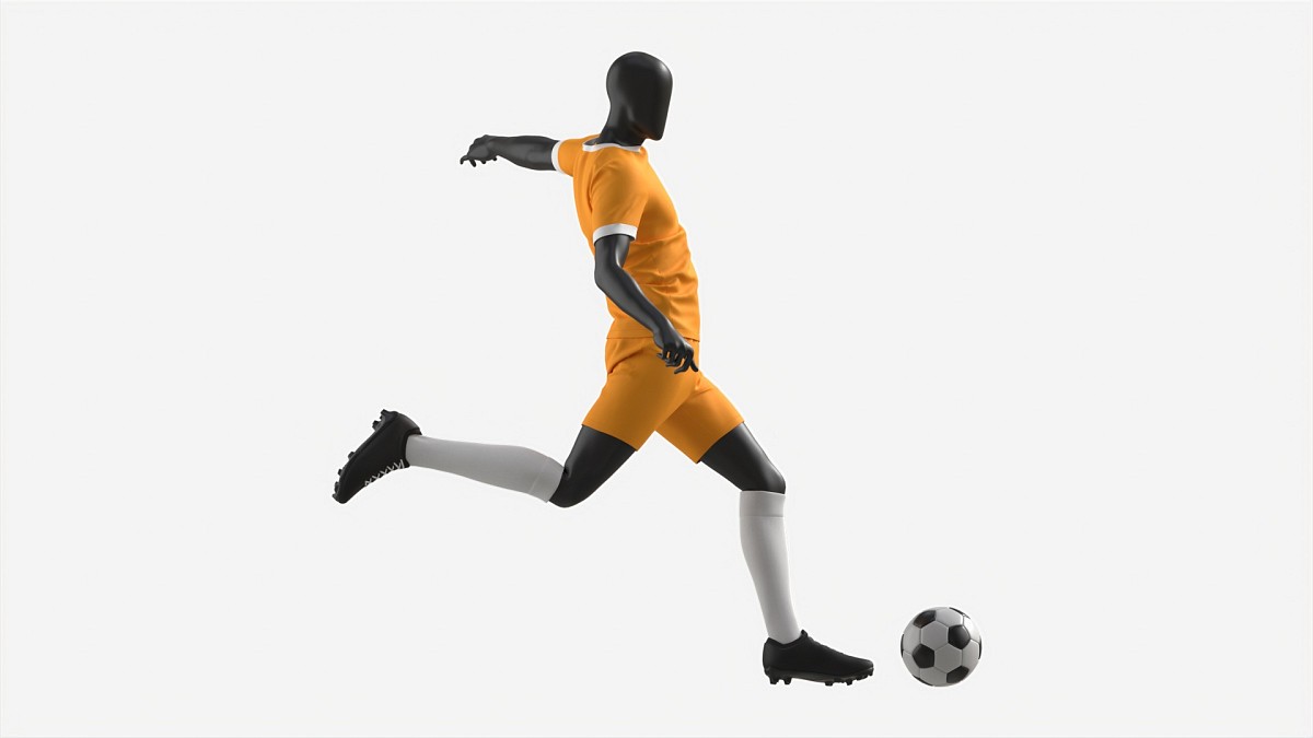 Male Mannequin in Soccer Uniform in Action 02