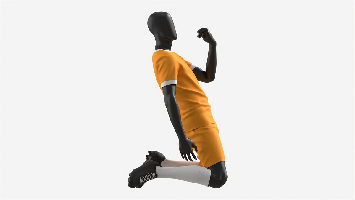 Male Mannequin in Soccer Uniform in Action 03