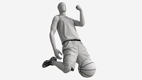 Male Mannequin in Basketball Uniform in Action 03