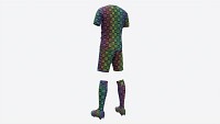 Soccer Uniform with Boots Blue Stripes