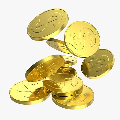Gold coins falling 02