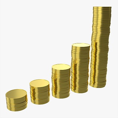 Money coin stack set