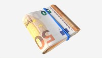 Euro banknotes folded and tied 02